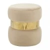 LINDA/R ΣΚΑΜΠΟ BEIGE VELVET ΥΦΑΣΜΑ Φ.37Χ43εκ.