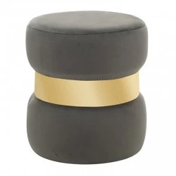 LINDA/R ΣΚΑΜΠΟ GREY VELVET ΥΦΑΣΜΑ Φ.37Χ43εκ.