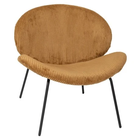 LOUNGE ΚΑΡΕΚΛΑ ΜΟΥΣΤΑΡΔΙ BIRCH BREEZE ΜΕ ΜΑΥΡΟ ΜΕΤΑΛΛΙΚΟ ΣΚΕΛΕΤΟ 74Χ74Χ75ΕΚ