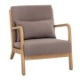 WOODEN LOUNGE ARMCHAIR WITH GRAY REMOVABLE CUSHION 66X87X74CM