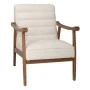 LOUNGE ARMCHAIR MADE OF RUBBER WOOD WITH CREAM BOUCLE FABRIC 81X66X81CM