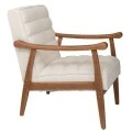 LOUNGE ARMCHAIR MADE OF RUBBER WOOD WITH CREAM BOUCLE FABRIC 81X66X81CM