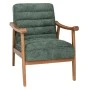 LOUNGE ARMCHAIR MADE OF RUBBER WOOD WITH PETROL BOUCLE FABRIC 81X66X81CM