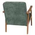 LOUNGE ARMCHAIR MADE OF RUBBER WOOD WITH PETROL BOUCLE FABRIC 81X66X81CM