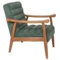 LOUNGE ARMCHAIR MADE OF RUBBER WOOD WITH PETROL BOUCLE FABRIC 81X66X81CM