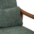 LOUNGE ARMCHAIR MADE OF RUBBER WOOD WITH PETROL BOUCLE FABRIC 81X66X81CM