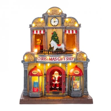CHRISTMAS ANIMATED GIFT SHOP WITH ADAPTOR 24X18X30.5CM