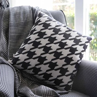 Bono Megapap cotton sofa pillow with zipper in white/black color 50x50xcm.