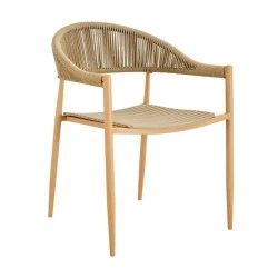 MALTA Armchair Metal Natural/PP-UV Beige/Rope Wicker Natural MALTA Armchair Metal Natural/PP-UV Beige/Rope Wicker Natural
