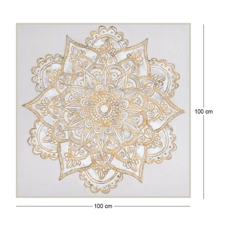MANDALA ΕΛΑΙΟΓΡΑΦΙΑ 100Χ100ΕΚ ΜΕ ΣΑΜΠΑΝΙ ΚΟΡΝΙΖΑ ΣΕ ΚΑΜΒΑ