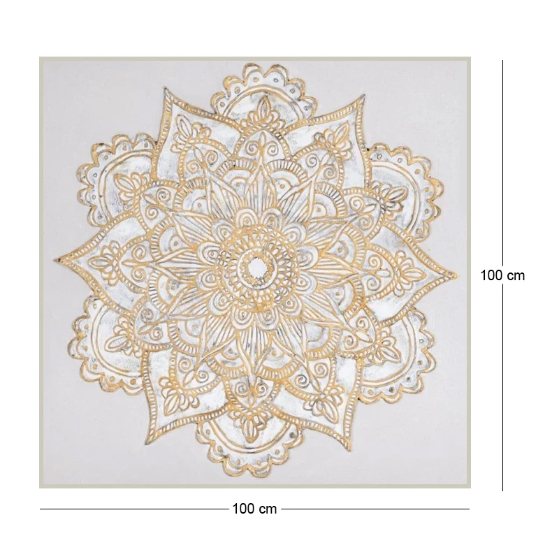MANDALA ΕΛΑΙΟΓΡΑΦΙΑ 100Χ100ΕΚ ΜΕ ΣΑΜΠΑΝΙ ΚΟΡΝΙΖΑ ΣΕ ΚΑΜΒΑ