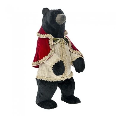 BLACK CIRCUS BEAR WITH RED SUIT 42X40X87CM