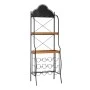 DECO BLACK METALLIC SHELF BAR WITH WOODEN SHELVES 59Χ37Χ173CM