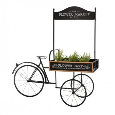DECO BLACK METAL BICYCLE WITH GARDEN BASKET 165X68X168CM