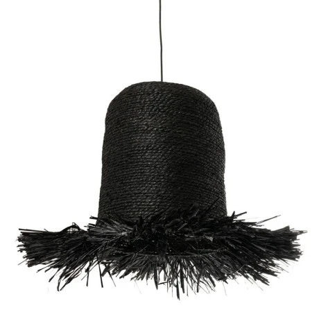 DECO BLACK SEAGRASSANDRAFFIA WEAVED CEILING LIGHT D40x47CM