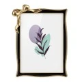 BLACK METAL PHOTO FRAME WITH GOLD BOW 21X16CM