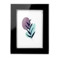 BLACK WITH SILVER COVER METAL FRAME WITH LIQUID GLASS EFFECT 19X14CM