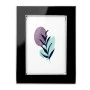 BLACK WITH SILVER COVER METAL FRAME WITH LIQUID GLASS EFFECT 19X14CM
