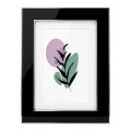 BLACK WITH SILVER COVER METAL PHOTO FRAME WITH LIQUID GLASS EFFECT 29X24CM