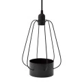 DECO BLACK METAL LAMP WITH POT 21X29CM