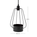 DECO BLACK METAL LAMP WITH POT 21X29CM