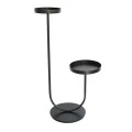 BLACK METAL FLOWER STAND IN TWO LEVELS 49Χ28Χ80CM