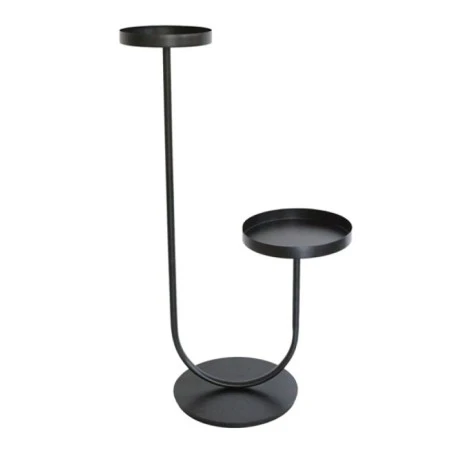 BLACK METAL FLOWER STAND IN TWO LEVELS 49Χ28Χ80CM
