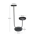BLACK METAL FLOWER STAND IN TWO LEVELS 49Χ28Χ80CM