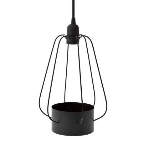 DECO BLACK METAL LAMP WITH POT 29X39CM