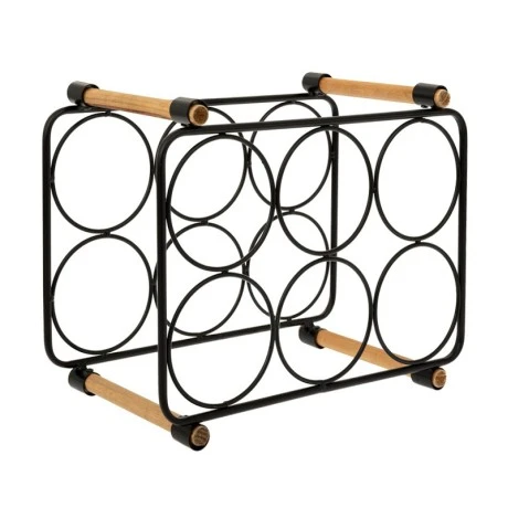 BLACK METAL WINE RACK FOR 6 BOTTLES 33,5X5Χ19X27CM