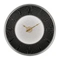 PLASTIC WALL CLOCK IN BLACK SILVER COLOR WITH LIGHT D40X4,5CM