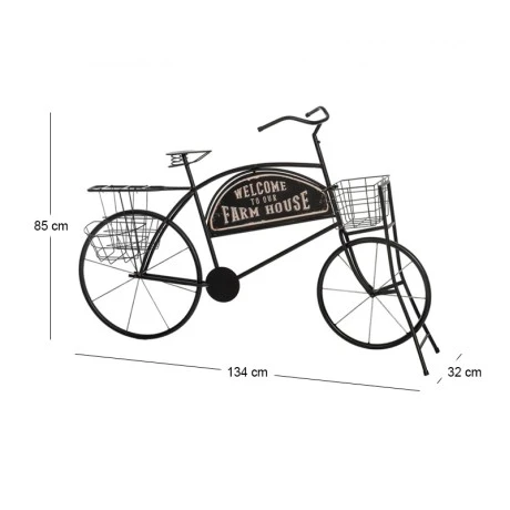 DECO METAL BICYCLE WITH GARDEN BASKET 134X32X85CM