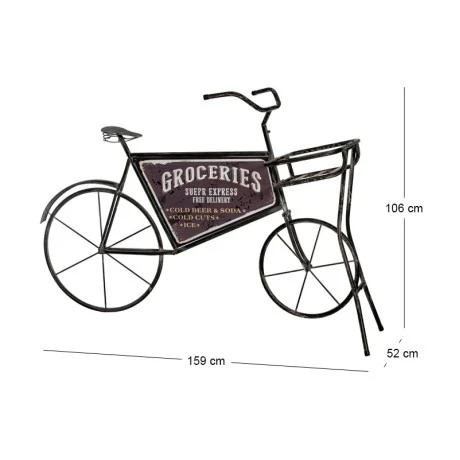 DECO BLACK METAL BICYCLE 159X52X106CM