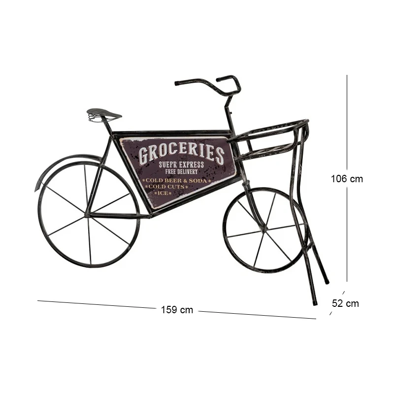 DECO BLACK METAL BICYCLE 159X52X106CM