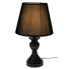 BLACK METAL LAMP WITH BLACK HAT 41CM