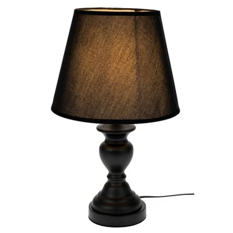 BLACK METAL LAMP WITH BLACK HAT 41CM