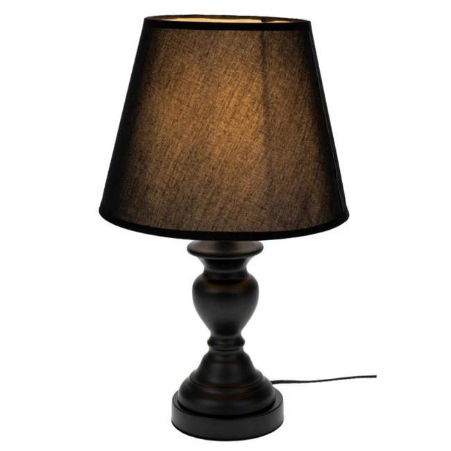 BLACK METAL LAMP WITH BLACK HAT 41CM