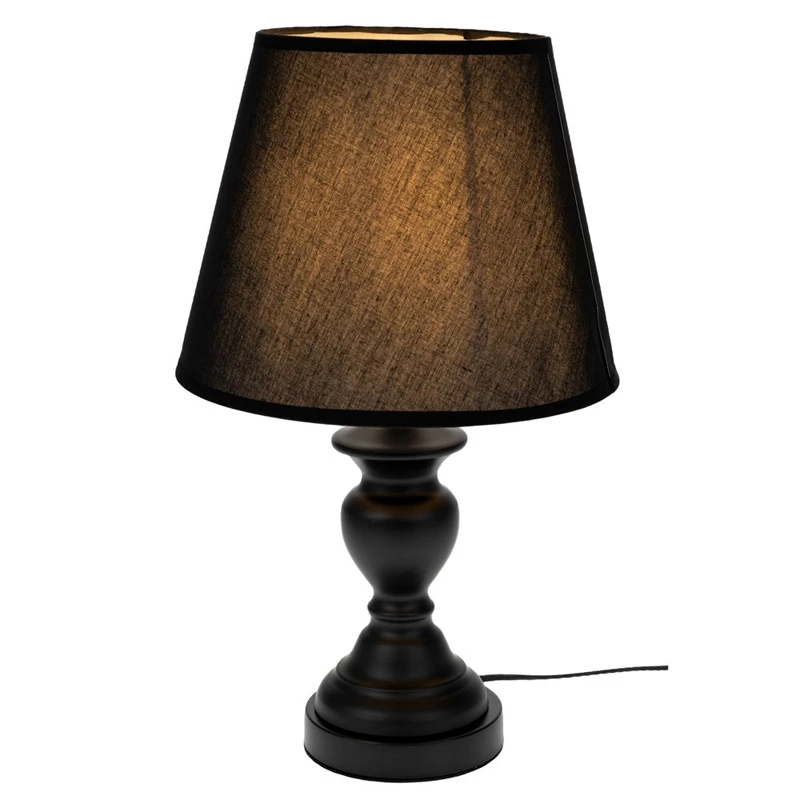 BLACK METAL LAMP WITH BLACK HAT 41CM