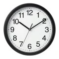 PLASTIC WALL CLOCK IN BLACK COLOR D22X4CM