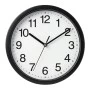PLASTIC WALL CLOCK IN BLACK COLOR D22X4CM