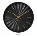 PLASTIC WALL CLOCK IN BLACK COLOR WITH GOLD DETAILS D30,5X4CM