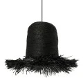 DECO BLACK SEAGRASSANDRAFFIA WEAVED CEILING LIGHT D40x47CM