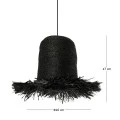 DECO BLACK SEAGRASSANDRAFFIA WEAVED CEILING LIGHT D40x47CM