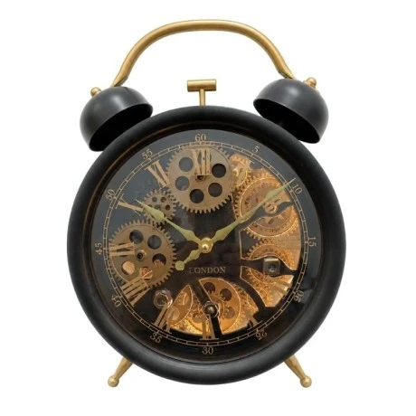 VINTAGE TABLE CLOCK IN BLACK COLOR 40X30X8CM