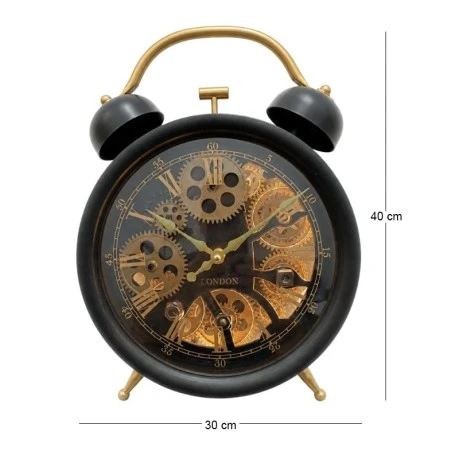 VINTAGE TABLE CLOCK IN BLACK COLOR 40X30X8CM