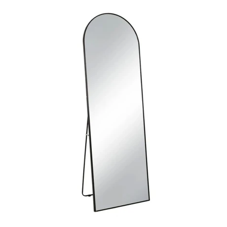 BLACK METAL FLOOR MIRROR WITH TOUCH SCREEN LED LIGHT D60X180CM