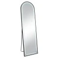 BLACK METAL FLOOR MIRROR WITH TOUCH SCREEN LED LIGHT D50X170
