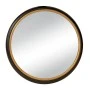 BLACK METAL ROUND WALL MIRROR D62CM