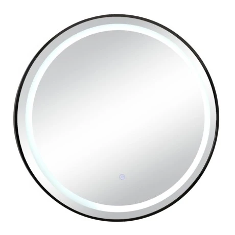 BLACK CIRCLE MIRROR TOUCH SCREEN LED LIGHT D70CM