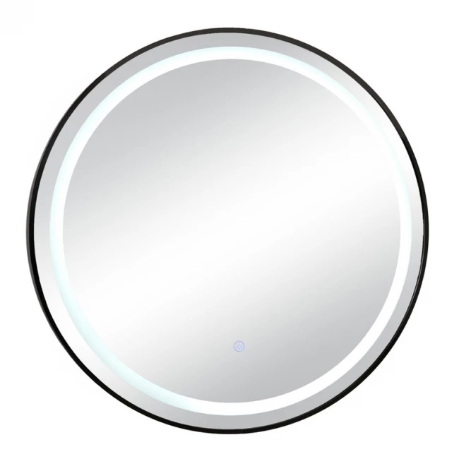 BLACK CIRCLE MIRROR TOUCH SCREEN LED LIGHT D70CM